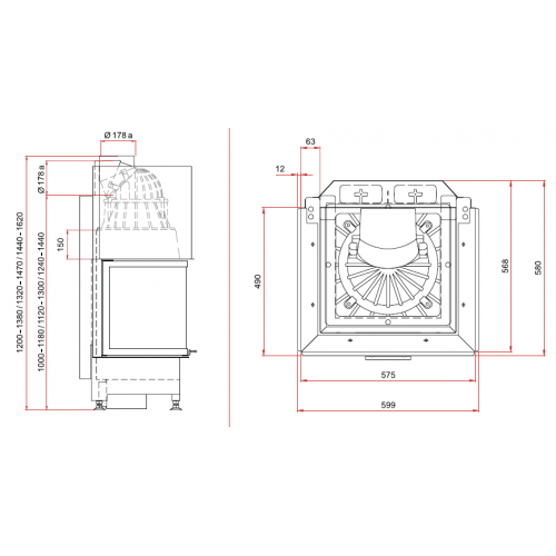 Каминная топка Schmid Ekko U 55(45)51 h