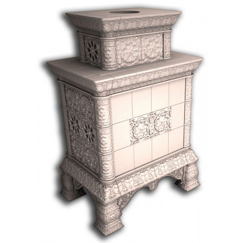 Каминная облицовка КимрПечь Кострома центральная двухъярусная Белый