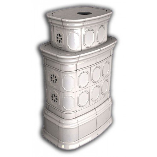 Каминная облицовка КимрПечь Сконе центральная двухъярусная Белый