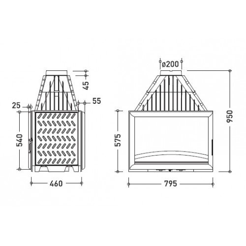 Каминная топка Invicta Grand Vision 800 (Гранд Визьон 800) с заслонкой