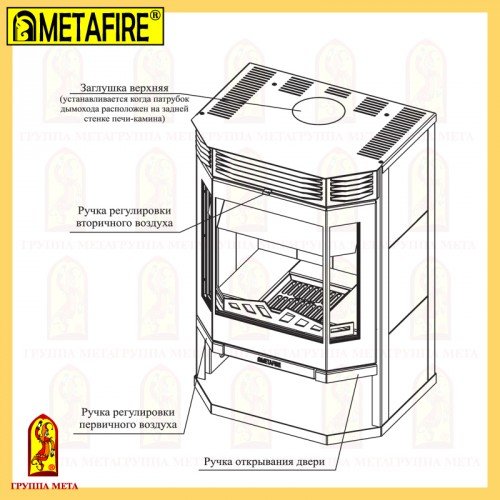 Печь-камин Мета Metafire Ангара 12