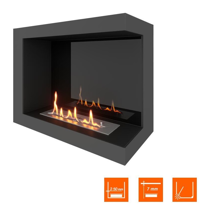 Биокамин угловой SteelHeat ONE 700 правый (Стемалит)