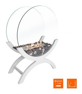 Биокамин напольный SteelHeat WOOD 600 белый