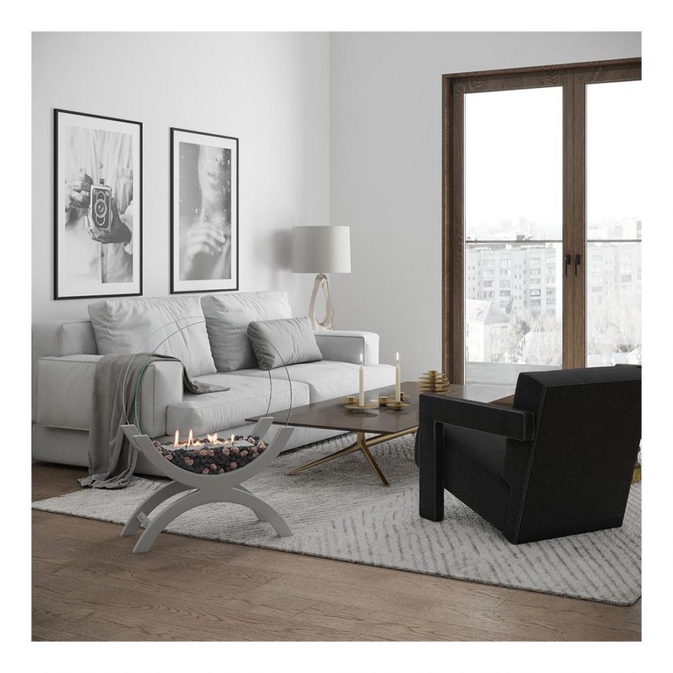 Биокамин напольный SteelHeat WOOD 600 белый