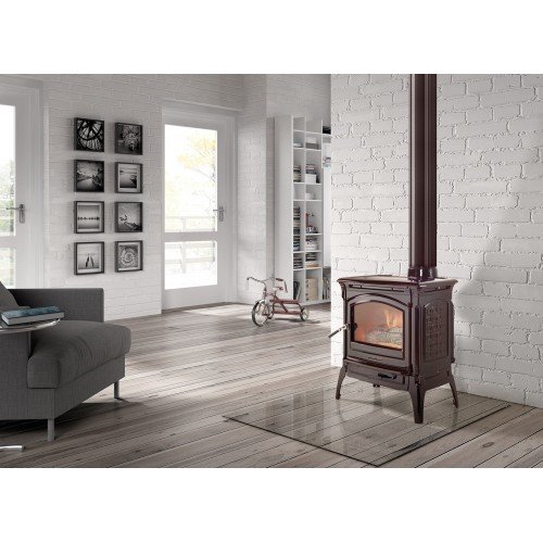 Чугунная печь камин Hergom Craftsbury (коричневая эмаль)