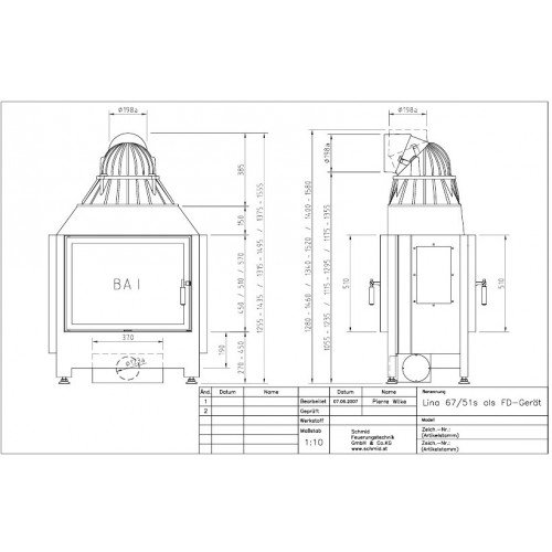 Каминная топка Schmid Lina TV 7345