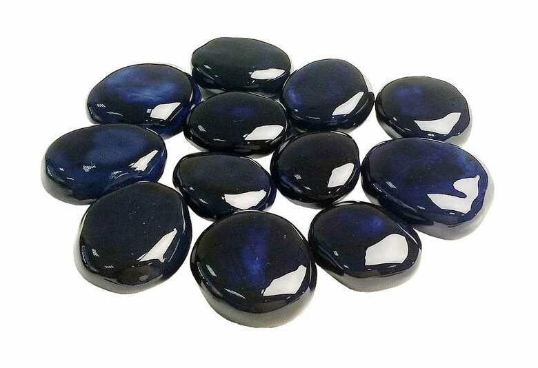 Декоративные керамические камни Космос (синие) 14 шт (ZeFire)