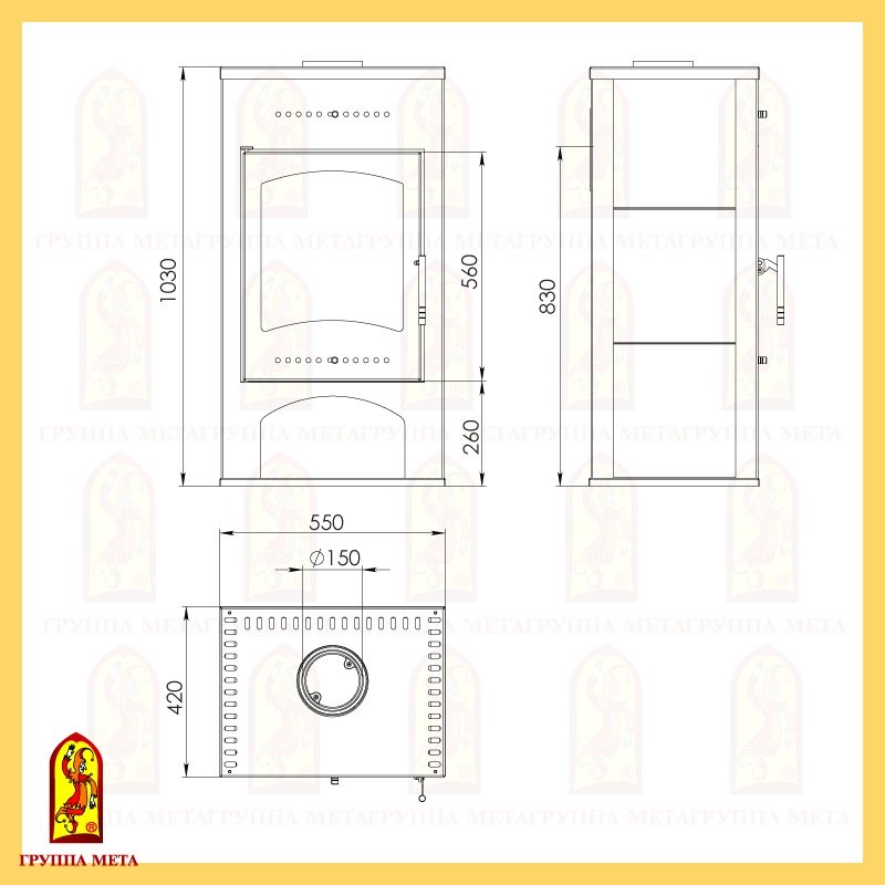 Печь-камин Мета Metafire Варта
