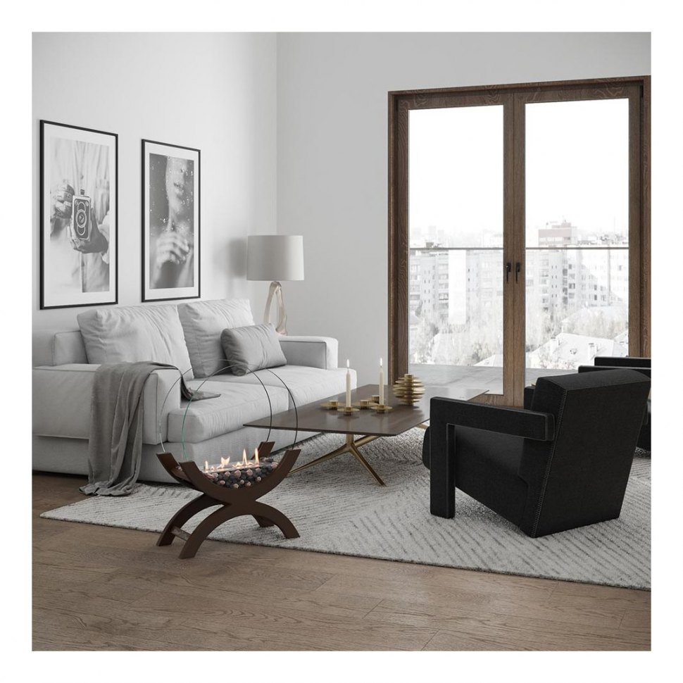 Биокамин напольный SteelHeat WOOD 500 коричневый