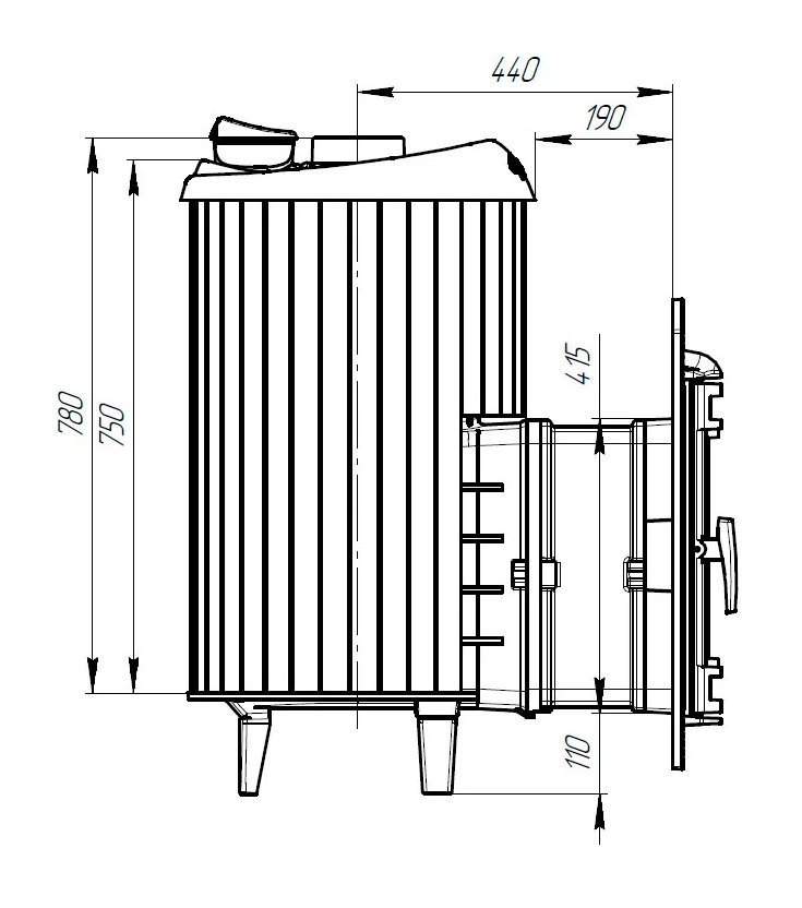 Банная печь Атмосфера L в ламелях Верде Гватемала