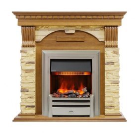 Каминокомплект Dublin -  Дуб / Сланец с очагом Chesford
