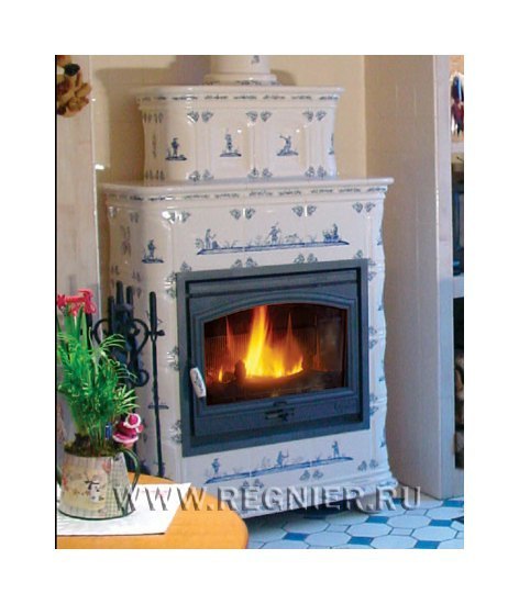 Чугунная изразцовая печь камин Regnier Ангелина / Angelina
