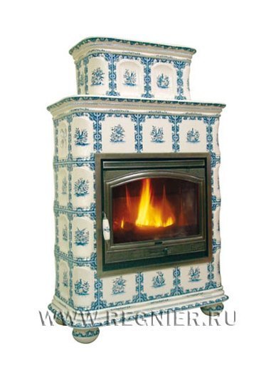 Чугунная изразцовая печь камин Regnier Ангелина / Angelina