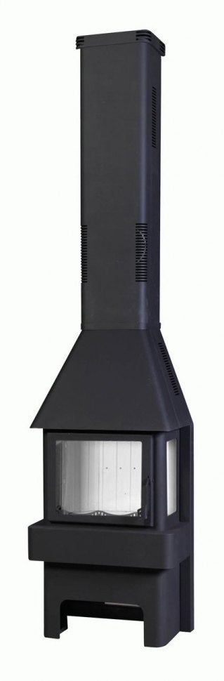 Печь-камин ЭкоКамин Бавария Три стекла черная (ПК 031)