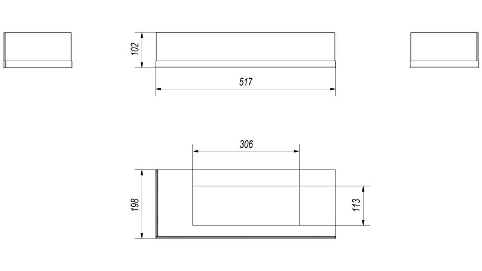 Стекло декоративное для биокамина Delta L/600