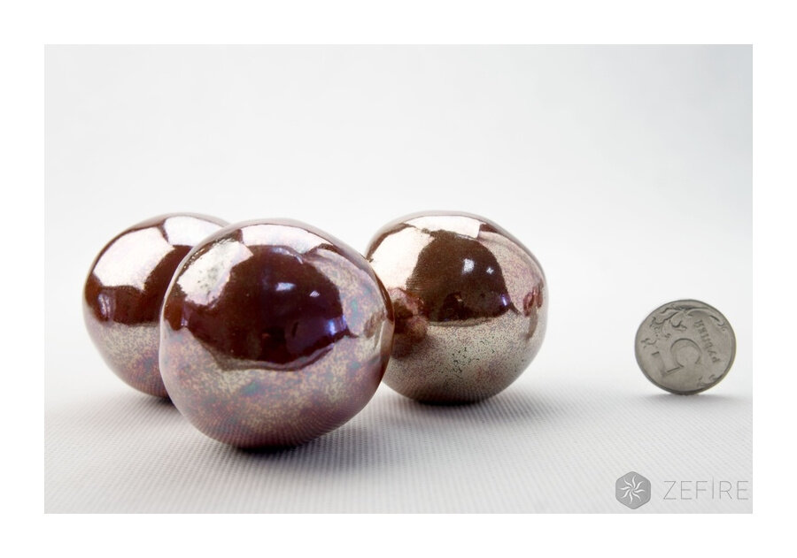 Декоративные керамические камни-шары красное золото 14 шт (ZeFire)