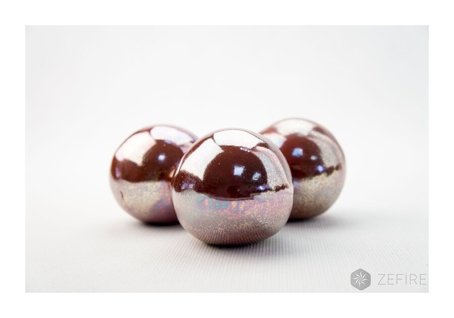 Декоративные керамические камни-шары красное золото 14 шт (ZeFire)