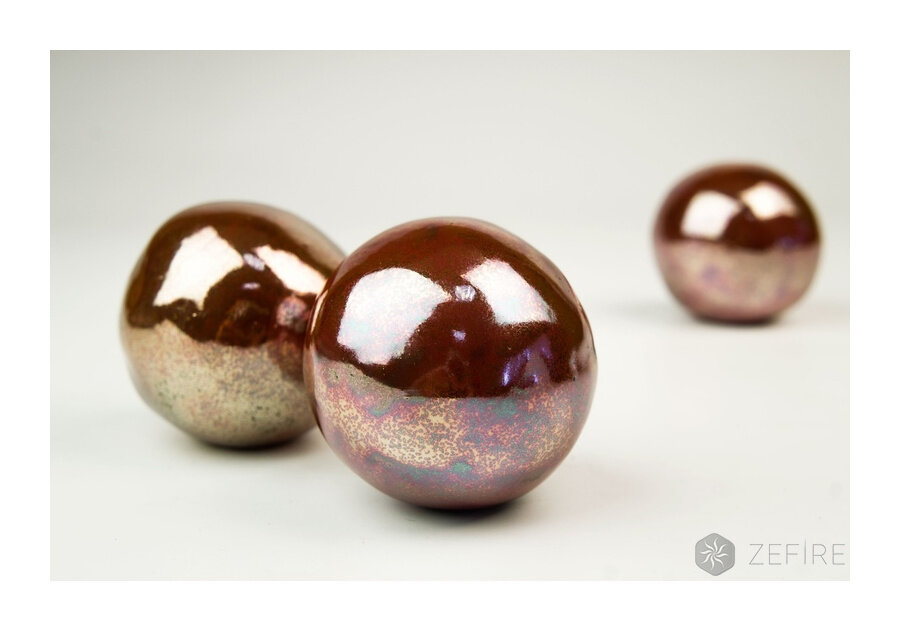 Декоративные керамические камни-шары красное золото 14 шт (ZeFire)