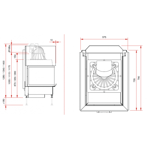 Каминная топка Schmid Ekko U 55(67)57 h