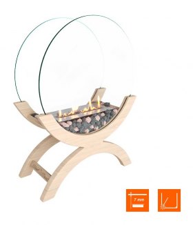 Биокамин напольный SteelHeat WOOD 500 бежевый