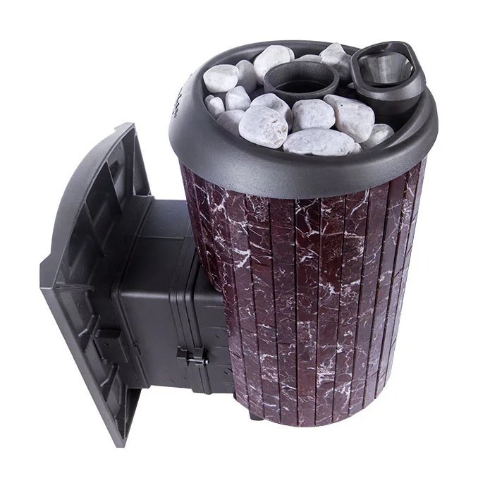 Банная печь Атмосфера L в ламелях Россо Леванто