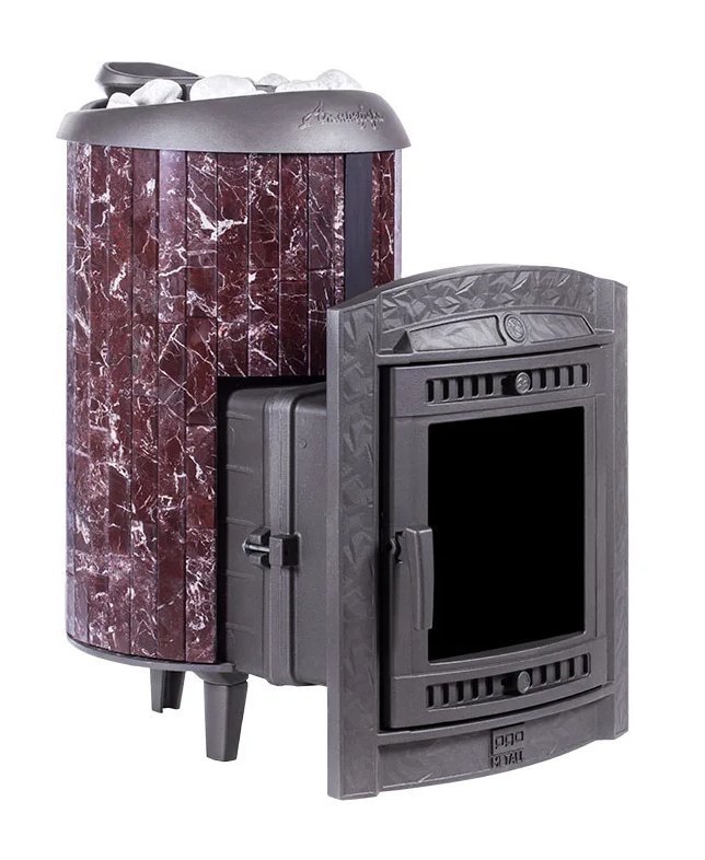 Банная печь Атмосфера L в ламелях Россо Леванто