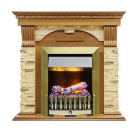 Каминокомплект Dublin -  Дуб / Сланец с очагом Danville Antique Brass FB2