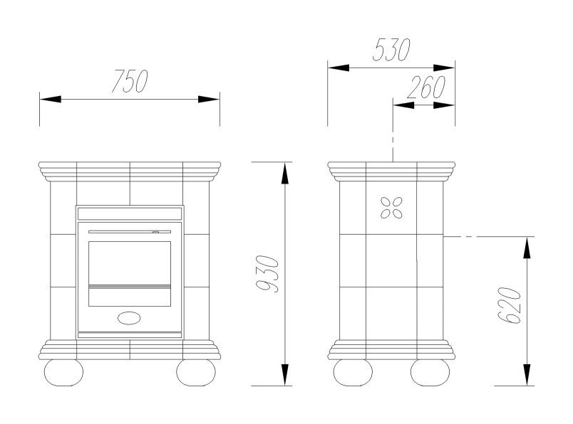 Изразцовая печь камин Regnier Манон / Manon