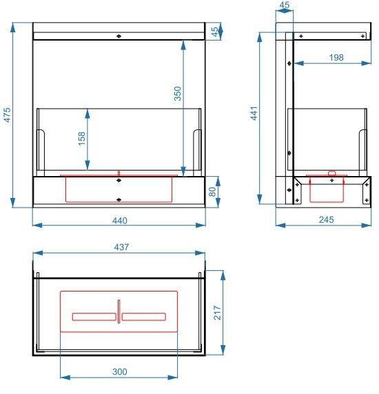 Биокамин Lux Fire Фронтальный 440 S