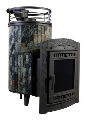 Банная печь Атмосфера L Жадеит ламель + сетка с Тоннелем