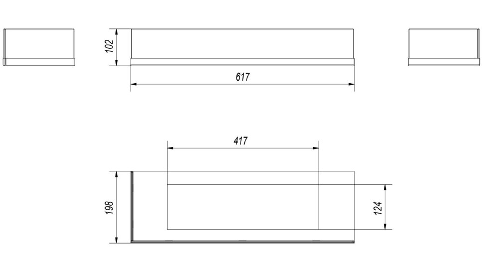 Стекло декоративное для биокамина Delta L/700