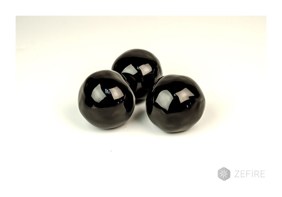 Декоративные керамические камни-шары черные 14 шт (ZeFire)