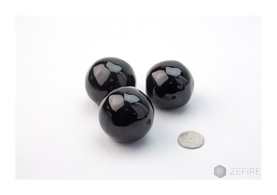 Декоративные керамические камни-шары черные 14 шт (ZeFire)