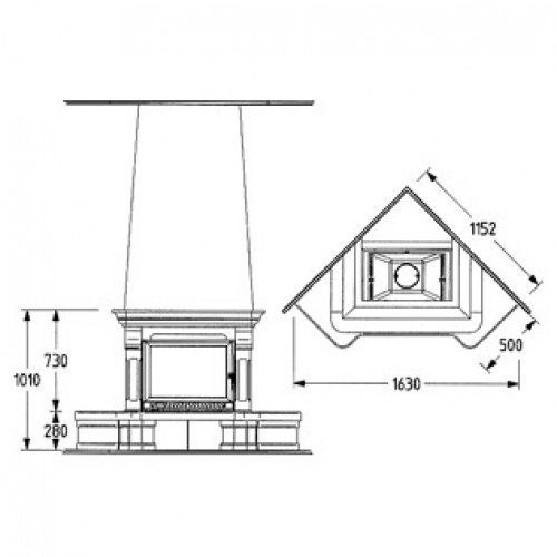 Каминная облицовка Supra Tango Dore, зол.-песоч.+кирпичи