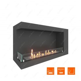 Биокамин угловой SteelHeat LONG 900 левый (Стекло)