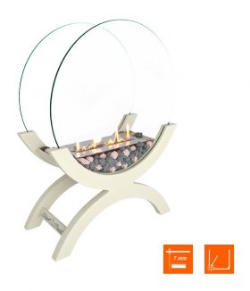 Биокамин напольный SteelHeat WOOD 500 молочный