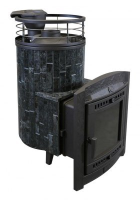 Банная печь Атмосфера L Пироксенит ламель + сетка с Тоннелем