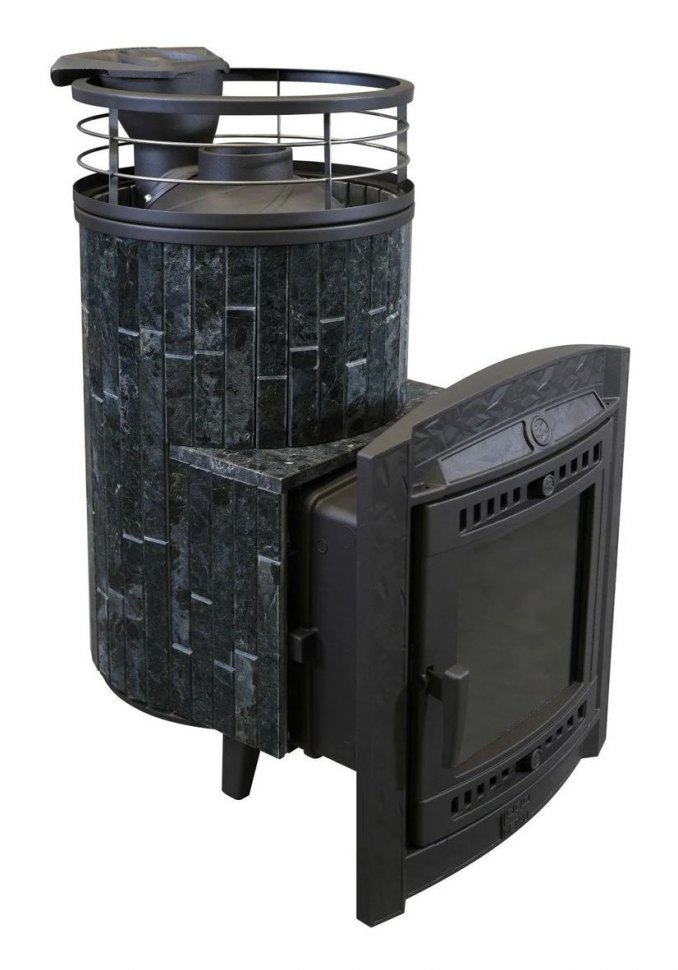 Банная печь Атмосфера L Пироксенит ламель + сетка с Тоннелем