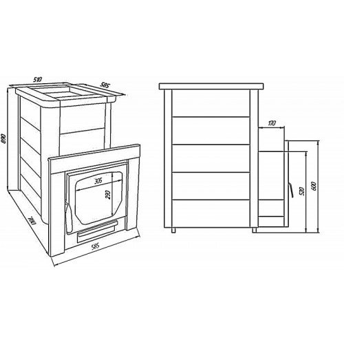 Дровяная печь для бани Варвара Сказка (до 24 куб. м)
