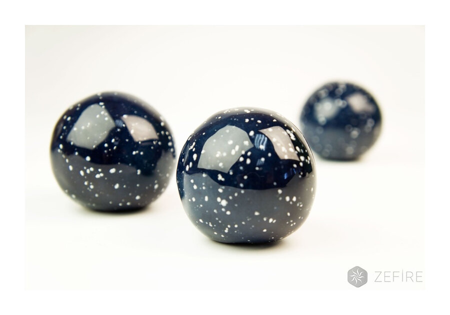 Декоративные керамические камни-шары космос синие 14 шт (ZeFire)