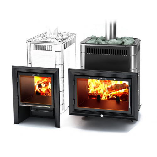 Дровяная печь для бани TMF Витрувия Carbon БСЭ ТО антрацит НВ