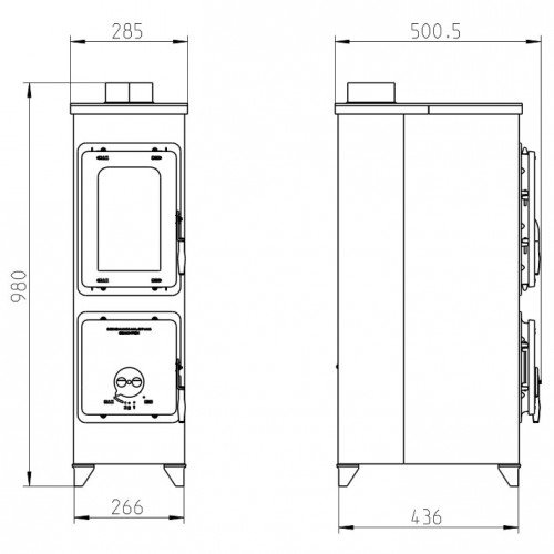 Отопительная печь Thorma FLENSBURG TOP (черная)