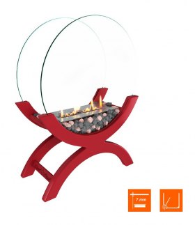 Биокамин напольный SteelHeat WOOD 500 красный