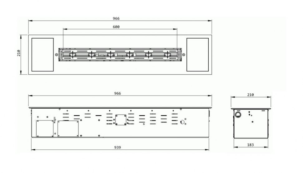 Автоматический биокамин GlammFire EvoPlus 600 (горелка), с пультом ДУ