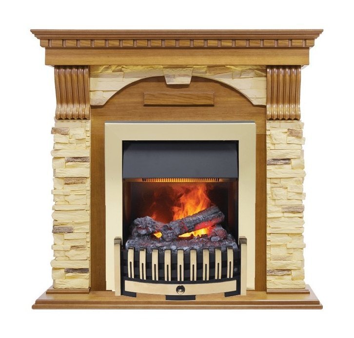 Каминокомплект Dublin -  Дуб / Сланец с очагом Danville Brass FB2