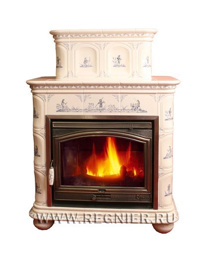 Чугунная изразцовая печь камин Regnier Женевьев / Genevieve
