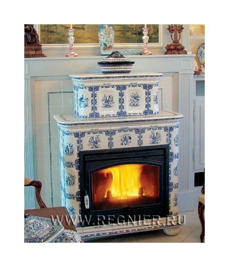 Чугунная изразцовая печь камин Regnier Женевьев / Genevieve