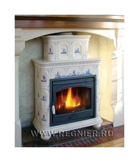 Чугунная изразцовая печь камин Regnier Женевьев / Genevieve