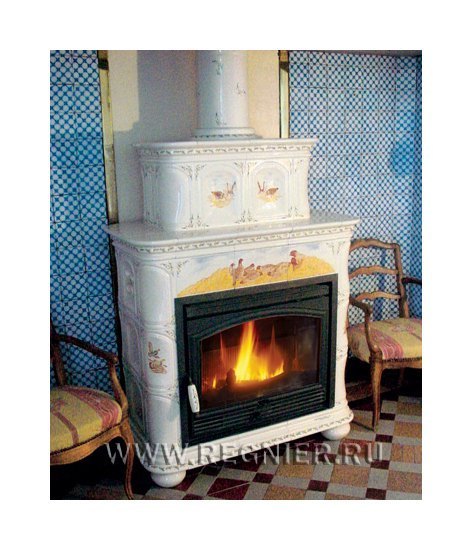 Чугунная изразцовая печь камин Regnier Женевьев / Genevieve