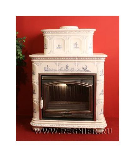 Чугунная изразцовая печь камин Regnier Женевьев / Genevieve